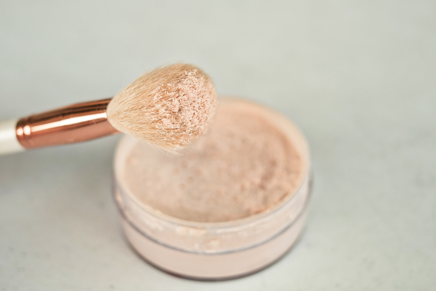 Makeup Powder and Brush Close UP
